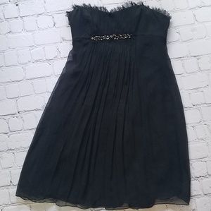 BCBG Embellished Strapless Silk Dress Sz 4